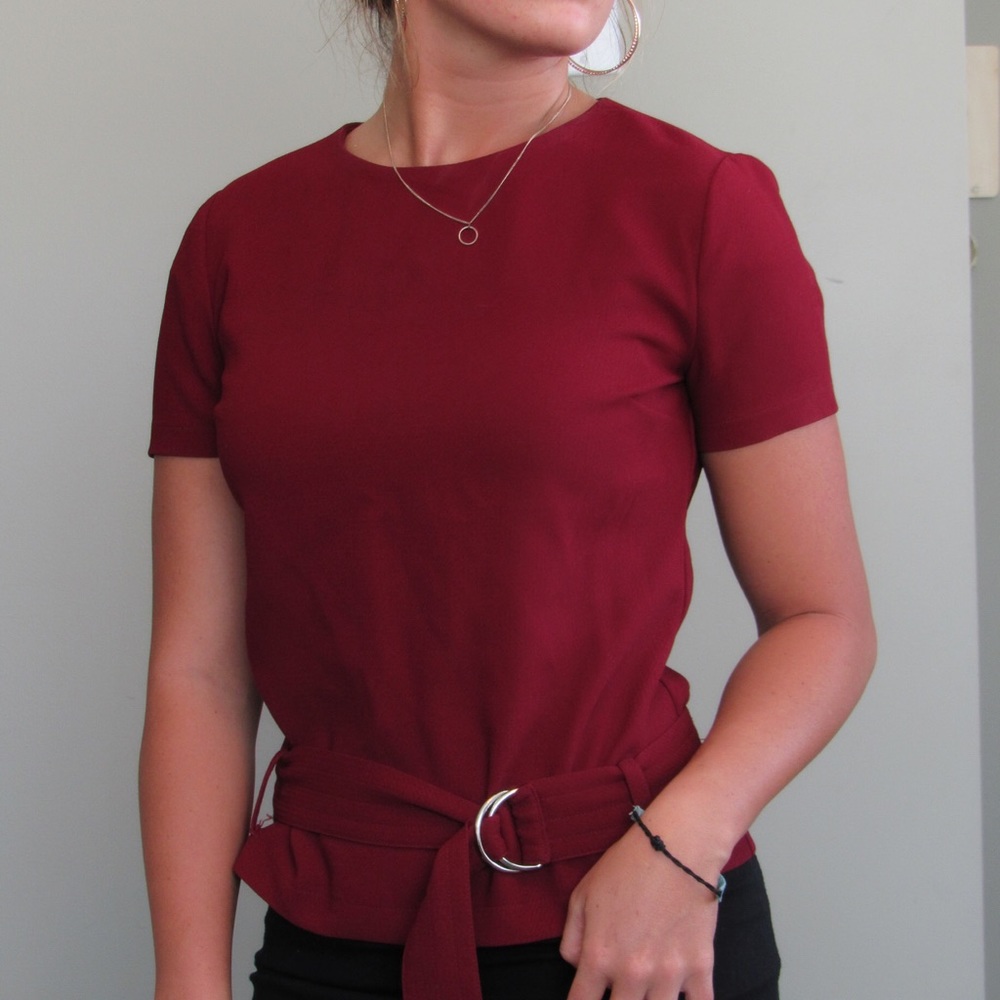 Burgundy dress shirt